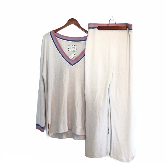Anthropologie Other - NWT Anthropologie, Fleece Lounge Set, Cream, Large